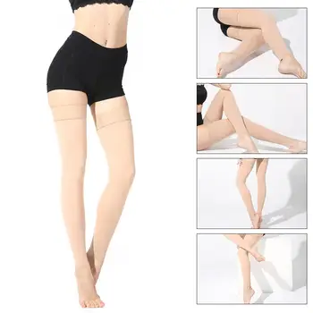 Knee-High Glaudinimo Kojinės Venų Petnešomis Wrap Formuojant Moterų, Vyrų Nėriniai Seksualus Gyvulių Šlaunų 23-25mmHg