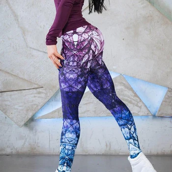 Naujas Mados Spausdinti Antblauzdžiai Moterims Slim Fitneso Aukšto Juosmens Elastinga Treniruotės Antblauzdžiai Sporto Bėgimo Kelnės Grobis Push UP Legging