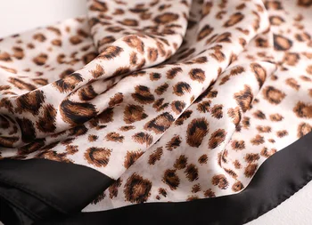 Mados Moterų Skara Prabangos Prekės Leopardas Spausdinti Gryno Šilko Jausmas Skara šalikai, šaliai, kaklaskarės Foulard Aikštėje Lankelis Šalikai Apsiaustas 2019 NAUJAS