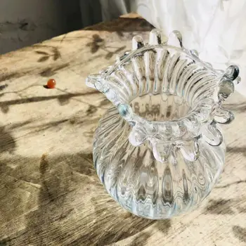 Gėlių Vaza Paprasta Europos Stiklo Vaza Balta Skaidri Banga Burną Vazos Hydroponic Gėlių Modernių Namų Puošybos Ornamentais