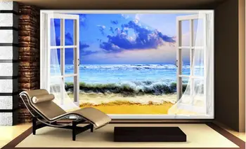 Custom freskos 3d foto tapetai Šiuolaikinės vandenyno bangos kraštovaizdžio fone kambarį Namų dekoro tapetų sienos, 3 d