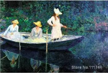 Peizažas Impresionistų Moterų Žvejybos Claude Monet Aukštos kokybės Rankų dažytos