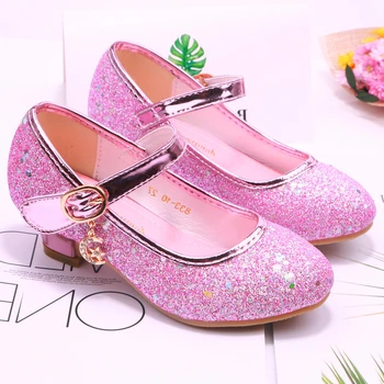 Merginos batai 2019spring rudenį mažų mergaičių aukštakulniais mados china vaikų šokių bateliai rožinės spalvos mėlyna violetinė pilka princesė batų