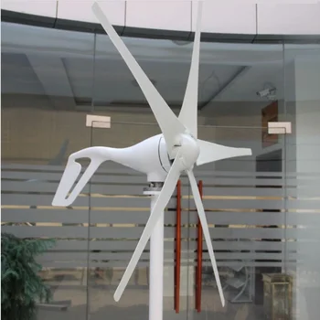 Aliuminio lydinio 100W namo sistema turbinos generatorius 24V valdytojas nominalus vėjo greitis 10m/s 3 mentes