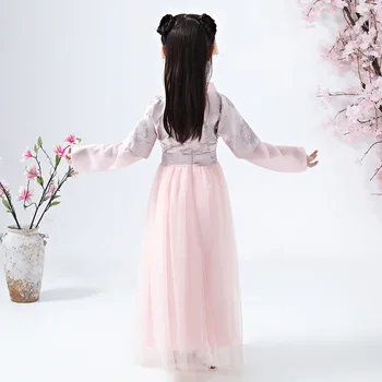 Merginos Hanfu Kinijos Rudenį Kostiumas Vaikams Tradicinės Senovės Princesė Dress Kinijos Liaudies Šokio Spektaklis Drabužius DQL2402