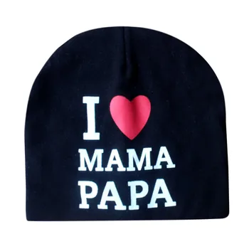 Naujagimio Kepurės Mergaitėms, aš myliu Mama Papa Kūdikio Kepuraitė Kūdikių Mergaičių rudenį kepurės Minkštos Medvilnės naujagimio foto rekvizitai