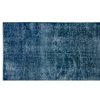 Rankų darbo Blue Vintage Overdyed turkijos Plotas Kilimas 153x255 Cm-5'0
