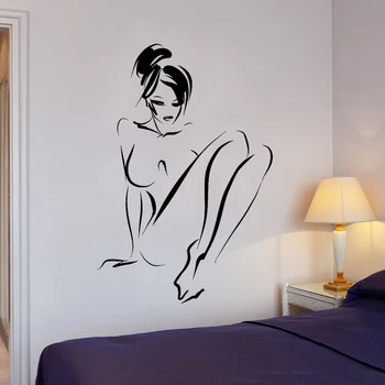 Nuoga Moteris Siena Lipdukas Suaugusiųjų Miegamasis Apdailos Seksuali Mergina Tapetai Nude Art Freskos Porą Vonios Kambario Dekoro Lipduko Plakatas