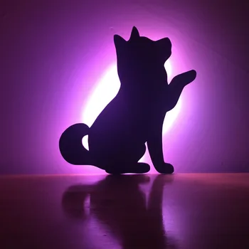 7 Spalvų Nuotolinio Šešėlis Projekcija LED Lempos Naktį Šviesos Katė Formos Kūdikio Miegamojo Puošimas Atmosfera W Lempos