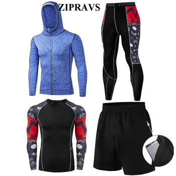 ZIPRAVS sporto salė veikia kostiumas vyriški sportiniai, vyriški bėgimo suspaudimo sporto sporto sporto stora sportinę hoodies