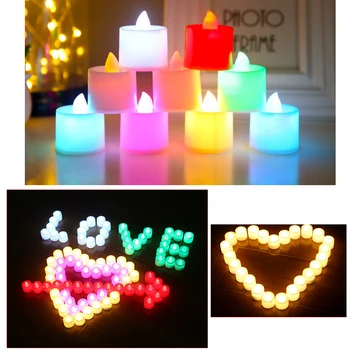 LED Žvakė, Lempa, Modeliavimo Spalvos Liepsna Mirksi Arbata Šviesos Naktį Žibintai, Vestuvių, Gimtadienio, Kalėdų Papuošalų, Namų 6pcs/daug