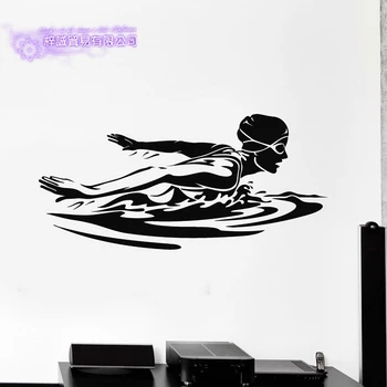 Moterų Plaukti Siena Lipdukas Automobilių Plaukikas Decal Plaukimo Plakatai Vinilo Sienos Lipdukai, Dekoras Freskos Plaukimo Sienos Lipdukas
