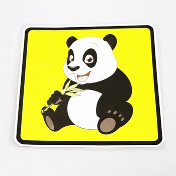 YJZT 14CM*14CM Animacinių filmų Įdomus Gyvūnų Panda Automobilio Lipdukas, Decal Grafinę PVC 13-0943