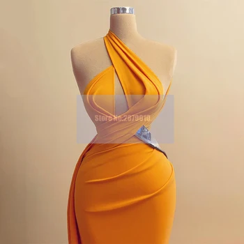 Vienos Pečių Ryškiai Oranžinės Spalvos Elegantiška, Undinėlės Vakarinę Suknelę Grindų Ilgis Blizgučiais Promenadzie Suknelė Sławna Dress Plus Size 