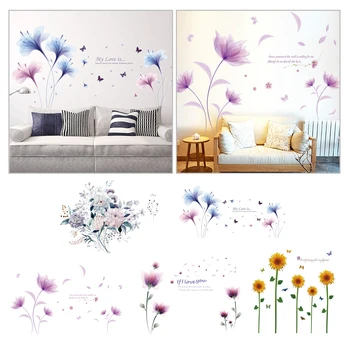 KARŠTO Gėlių fone dekoravimas sienų lipdukai romantiškas gėlių sienų lipdukai namų puošybai fone sienų lipdukai