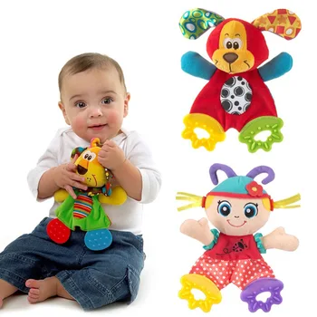 Naujagimio Mielas Vaikystės Draugas Pliušinis Lėlės, Žaislai Vaikams, Cartoon Gyvūnų Vertus Varpai Barškučių Žaislas Kūdikiui Teether Vaikams Kramtyti Kūdikio Žaislai