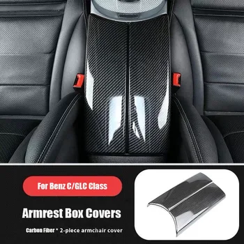 Automobilių Saugojimo Dėžutė Skydelio Dangtelį Porankiu Lauke Pultas, skirtas Mercedes Benz C Klasė W205 GLC X253 Konsolė Apima Apdailos Lipdukai