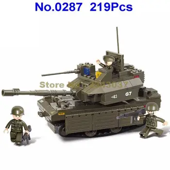 Sluban 219pcs kariuomenės karinių ii pasaulinio karo klasikinis abrams tankų kūrimo bloką Žaislas