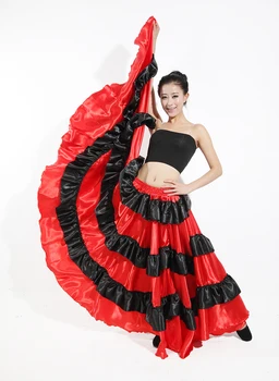 Nemokamas pristatymas ispanija kostiumas ispanijos naudingumo naudoti čigonų chalatas de Flamenko sijonai Pilvo šokių suknelė raudona Sijonai