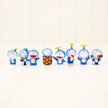 3cm 8pcs/daug Doraemon veiksmų skaičius, modelis žaislas mažas mielas anime duomenys vaikams gimtadienio dovana