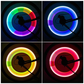 2VNT LED Dviračio Žibintas Padangų Vožtuvų Dangtelis Dviračių Flash Šviesos Kalnų Keliu, Dviračių, Dviračių Padangos Varantys Žibintai LED Neon Lempos TXTB1