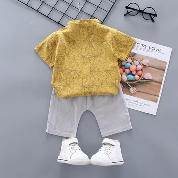 2020 nauja vaikų drabužiai berniukams vasarą kūdikis trumpas rankovės kostiumas medvilnės animacinių filmų marškinėliai + kelnės Atsitiktinis berniukas Rinkiniai