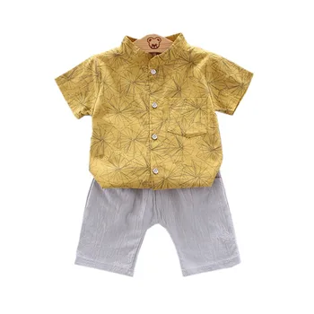 2020 nauja vaikų drabužiai berniukams vasarą kūdikis trumpas rankovės kostiumas medvilnės animacinių filmų marškinėliai + kelnės Atsitiktinis berniukas Rinkiniai