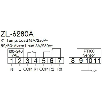 Zl-6280A, 400C, 16A, Pt100, Temperatūros Reguliatorius, Pt100 Termostatai, Skaitmeninis Termostatas, Aukštos Temperatūros