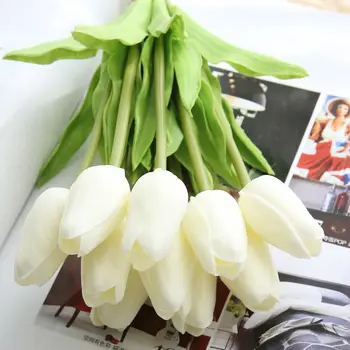 1PCS Tulpių Dirbtinių Gėlių Nekilnojamojo Touch Dirbtinių Puokščių Netikrą Gėlių, Vestuvių Dekoravimas Gėlėmis Namų Garen Kalėdų Dekoro
