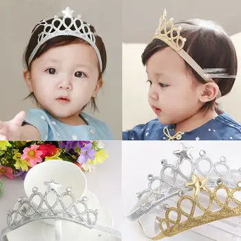 Mados Mielas Oficialų Naujagimiui Baby Girl 0-3Y Princess Crown galvos Apdangalai Bamblys Kaspinai Lankas, Mergaitėms, Kūdikiams, Vaikams, Aksesuarai Plaukams