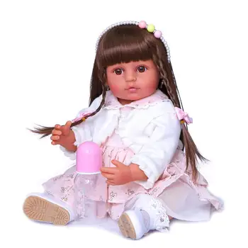 NPK 55CM originalus NPK viso kūno silikono bebe lėlės reborn baby girl gimtadienio Dovana vonios žaislas lankstus, minkštas liesti