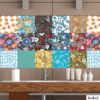 100*20cm Spalvinga gėlių PVC Dekoratyvinės Sienų Lipdukai Namų Miegamojo, Virtuvės Puošmena, Reikmenys 