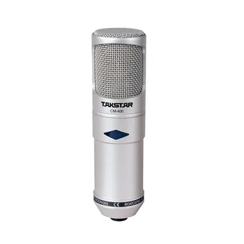 Takstar CM-400-L kondensatoriaus mikrofonas, vakuuminio vamzdelio ir didelių auksu diafragmos mikrofonas su shock mount