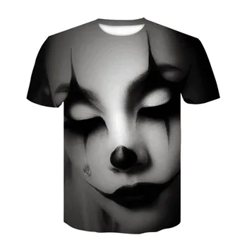 2020 naujas vyrų marškinėliai klounas 3D Atspausdintas Marškinėliai Vyrams Joker Veido Atsitiktinis O-kaklo Vyrų marškinėlius Klounas Trumpas Rankovėmis viršūnes anekdotas