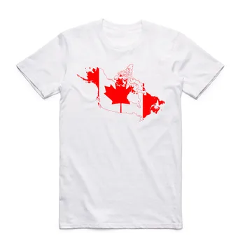 Vasaros Mados Vyrų, Moterų Kanados Vėliava Kanados Lapų T Shirt O Kaklo trumpomis Rankovėmis Streetwear White T-shirt Camisetas