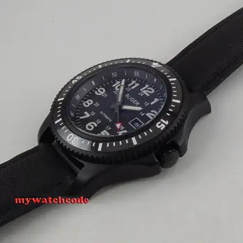 44mm bliger black dial Watch Miyota 8215 Mingzhu automentic mens watch data lango Sukasi Bezel PVD danga