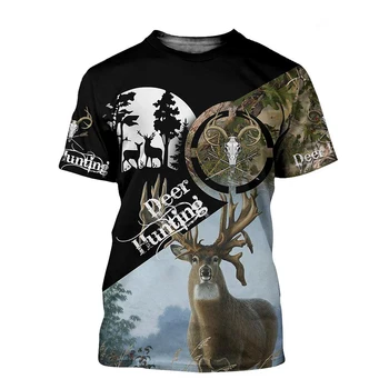 2020 mados t-shirt medžioklės kamufliažas 3D atspausdintas t-shirt unisex atsitiktinis sporto trumpas rankovės viršuje NO002