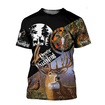 2020 mados t-shirt medžioklės kamufliažas 3D atspausdintas t-shirt unisex atsitiktinis sporto trumpas rankovės viršuje NO002