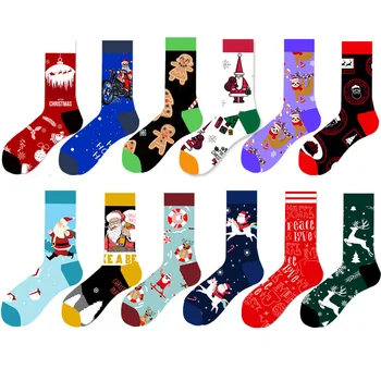 Vyrų, moterų kojinės naują atvykimo Kalėdų kojinės briedžių Santa Claus snaigės laimingas, juokinga mada Sprogimo kojinės