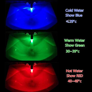LED Vandens Maišytuvas Priedai Švyti Spalvingos Bakstelėkite Purkštukų Vonios, Virtuvės Žibintas 3 Spalvų, 7 Spalvų