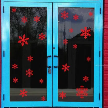 27pcs/set Kalėdų dekoracijos, Sniegas elektrostatinės lipdukas Kalėdų Snaigės lipdukai klijuoti langą snaigės apdaila