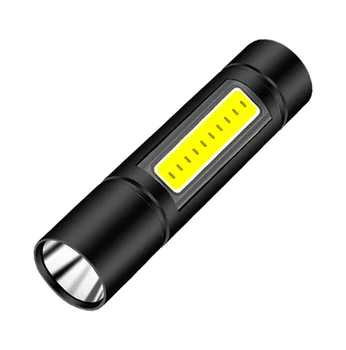 COB LED Žibintuvėlis Galingas USB Flash Šviesos Naujo Dizaino Mini Žibintuvėlis Šviesos Super Ryškus Priartinimas Įkraunamas Žibintuvėlis