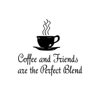 Virtuvės kavos citata lipdukai - Kavos ir Draugai yra Puikus Derinys , Kavos Parduotuvė dekoro lipduko F2053