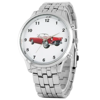 Vyrų Laikrodis Praktinių arabiškais Skaitmenimis Žavinga Kvarcinis Analoginis Žiūrėti Unikalus Retro Red Automobilio Modelio Rinkimo Žiūrėti