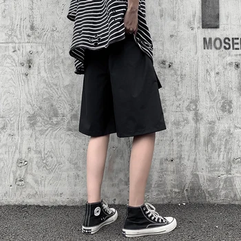 Vyrams Šortai Kietas Suprojektuoti Vasaros Prašmatnus Baggy Kvėpuojantis Retro Vintage Mens Harajuku Korėjos Mados Streetwear Kpop Kelio Ilgis