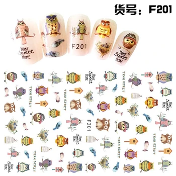 Grožio lipnios nagų dailės dekoracijos, lipdukai akrilo manikiūro lipdukai nagų priedai mielas lapai vabzdžių modelis F2001234