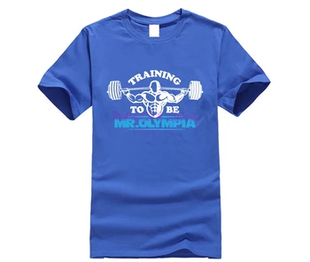 Karšto Mr Olympia kultūrizmo fitneso T-shirt Mens Tee Marškinėliai Vasarą, O Kaklo Medvilnė