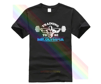 Karšto Mr Olympia kultūrizmo fitneso T-shirt Mens Tee Marškinėliai Vasarą, O Kaklo Medvilnė
