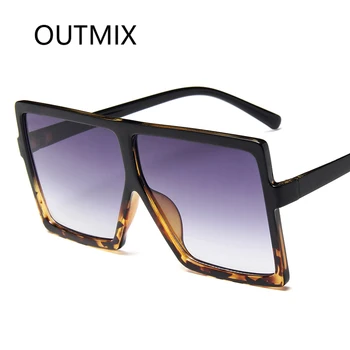 Derlius Didelis Rėmo akiniai nuo saulės Moterų 2020 m. mados Aikštė Saulės Akiniai Vyrų Žalia Geltona Nuolydžiai Akiniai Lady UV400 Atspalvis