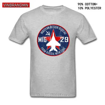 Rusijos Karinės Mig29 Reaktyvinis Naikintuvas T-shirt 2020 Naujas Prekės ženklas Pigiai Parduoti 100 % Medvilnės Oro Pajėgų Naikintuvas T Shirt Vyrai CCCP Kosmoso Marškinėlius